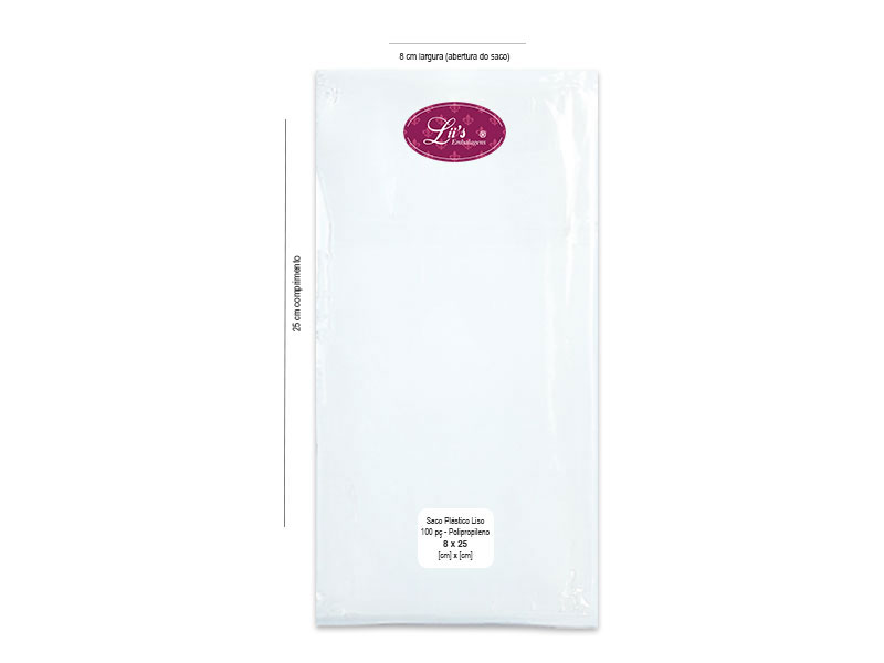 SACO LISO PP 8X25 - 100 PÇ