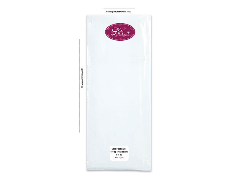 SACO LISO PP 8X35 - 100 PÇ