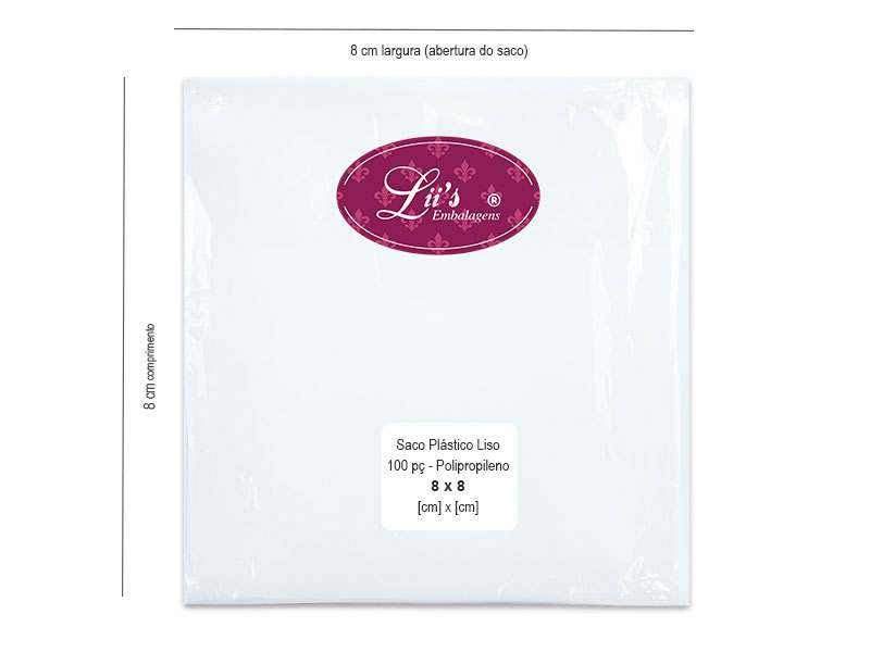 SACO LISO PP 8X8 - 100 PÇ