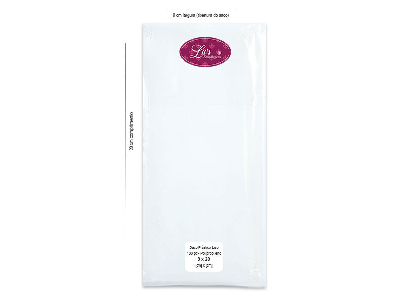 SACO LISO PP 9X20 - 100 PÇ
