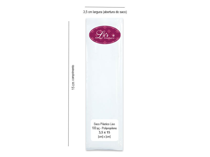  - SACO LISO PP 3.5X15 - 100 PÇ